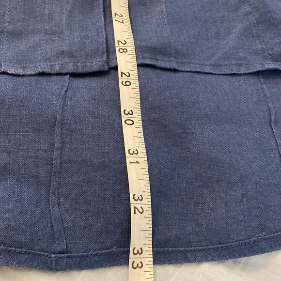 Soft Surroundings Linen Button Front Tunic Teal Blue Size Large - Picture 7 of 8